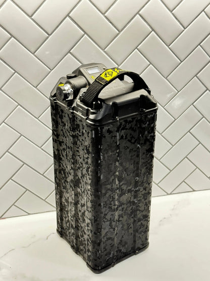 ShadowSlate black camo vinyl wrap for ebike battery packs